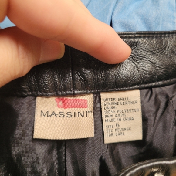 Massini Black Leather Pants - Picture 2 of 5